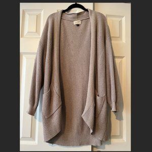 Universal Thread Open Front Oversized Pocket Cardigan Beige